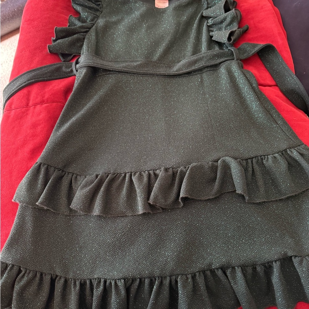 Bonnie Jean Sparkling Green Ruffle Dress